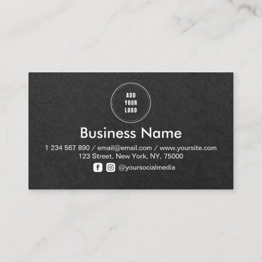 Minimalisator zwart kraftpapier toevoegen sociale  klantenkaartje (Achterkant)