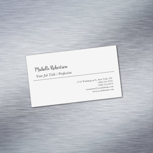 Minimalisator zwarte witte vlek magnetisch visitekaartje (Voorbeeld)