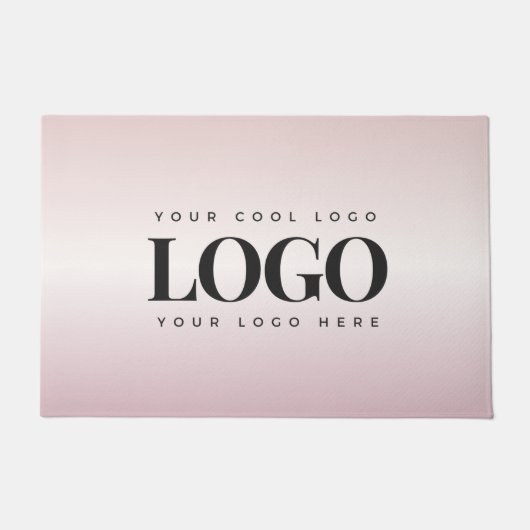 Minimaliseer aangepaste roze Logo voor zakelijk ge Deurmat (Voorkant)