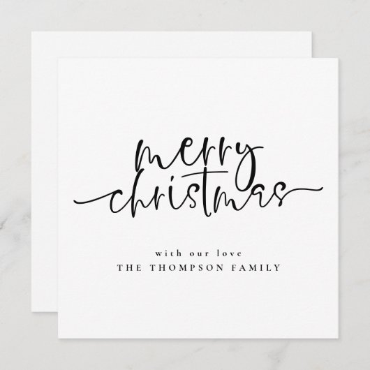 Minimaliseer alle kleuren prettige kerstvierkant feestdagenkaart (Voorkant / Achterkant)