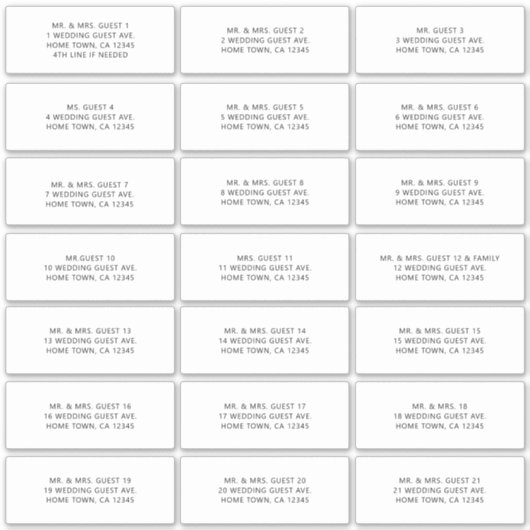 MINIMALISEER ALLE PETTEN INDIVIDUELE ADRESETIKETTE STICKER (Voorkant)