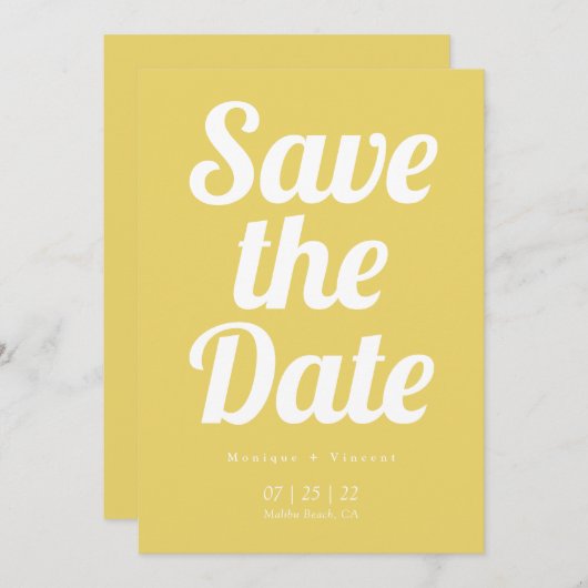 Minimaliseer de datum opslaan save the date (Voorkant / Achterkant)