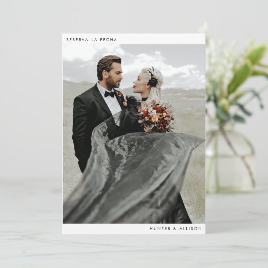 Minimaliseer de datum opslaan save the date (Staand voorkant)