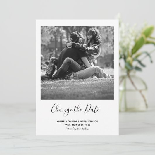 Minimaliseer de datum save the date (Staand voorkant)