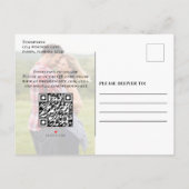 Minimaliseer de datumfoto opslaan | Website QR-cod Aankondigingskaart (Achterkant)