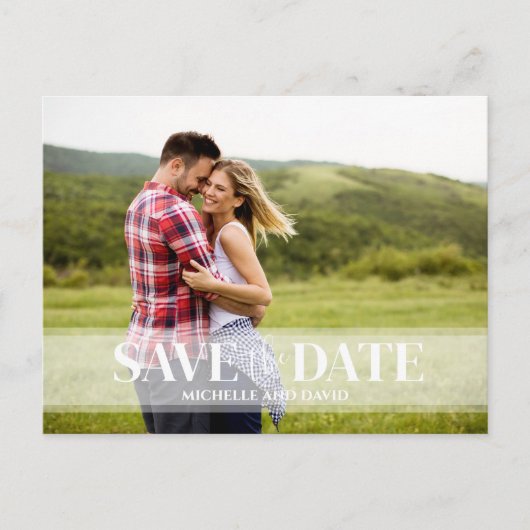 Minimaliseer de datumfoto opslaan | Website QR-cod Aankondigingskaart (Voorkant)