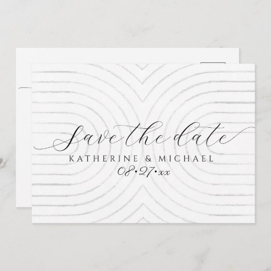 Minimaliseer de datumkaart opslaan save the date (Voorkant / Achterkant)