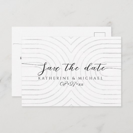 Minimaliseer de datumkaart opslaan save the date (Voorkant / Achterkant)