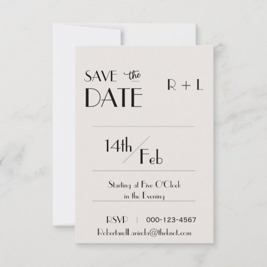 Minimaliseer de datumkaart opslaan save the date (Voorkant)