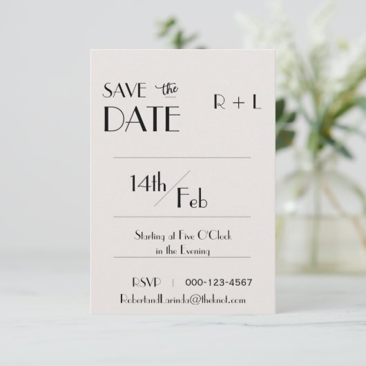 Minimaliseer de datumkaart opslaan save the date (Staand voorkant)