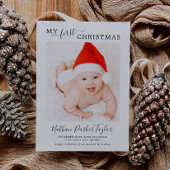 Minimaliseer mijn eerste kerstfoto met Baby Feestdagenkaart