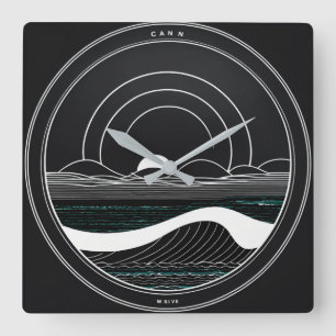 MINIMALISEER OCEAN Wandklok, vierkant acryl Vierkante Klok