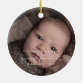 Minimaliseer onze eerste kerst als grootouders keramisch ornament (Achterkant)