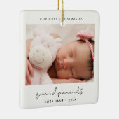 Minimaliseer onze eerste kerst als grootouders keramisch ornament (Rechts)