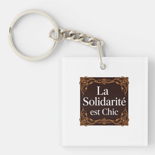 Minimaliseer Typography Design — "SOLIDARITEIT IS Sleutelhanger (voorkant)