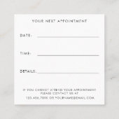 Minimaliseer uw afspraak Herinnering Business Logo Afsprakenkaartje (Achterkant)