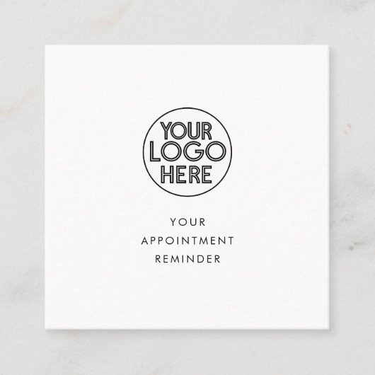Minimaliseer uw afspraak Herinnering Business Logo Afsprakenkaartje (Voorkant)