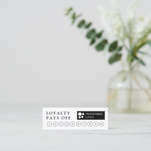 Minimaliseer uw Logo loyaliteit punch Kaart Klantenkaartje (Staand voorkant)