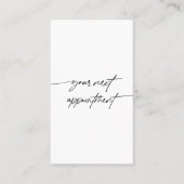 Minimaliseer uw volgende afspraak handgeschreven s afsprakenkaartje (Voorkant)