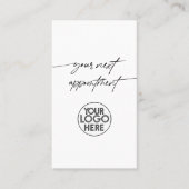 Minimaliseer uw volgende afspraak Script Business Afsprakenkaartje (Voorkant)