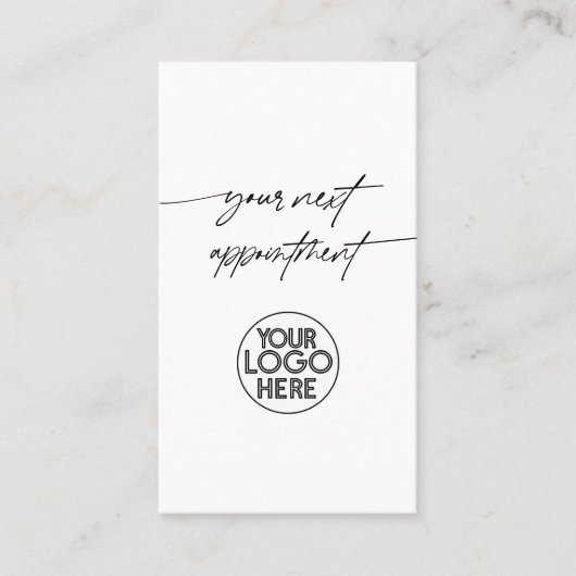 Minimaliseer uw volgende afspraak Script Business  Afsprakenkaartje (Voorkant)