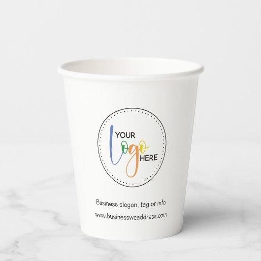 Minimaliseer uw zakelijke Logo Papieren Bekers (Achterkant)