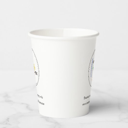 Minimaliseer uw zakelijke Logo Papieren Bekers (Links)