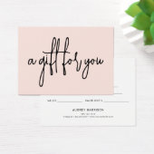 Minimaliserend Blush roze cadeaucertificaat voor s Visitekaartje (Bureau)