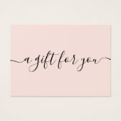 Minimaliserend Blush roze cadeaucertificaat voor s Visitekaartje (Voorkant)
