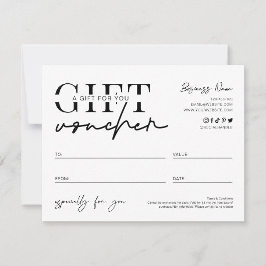 Minimaliserend cadeaucertificaat voor Logo van Vou (Voorkant)