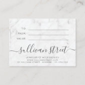 Minimaliserend Marble Small Business Cadeft Certif Contactkaartje (Achterkant)