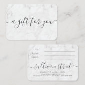 Minimaliserend Marble Small Business Cadeft Certif Notitiekaartje (Voorkant / Achterkant)