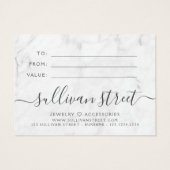 Minimaliserend Marble Small Business Cadeft Certif Visitekaartje (Achterkant)