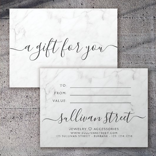 Minimaliserend Marble Small Business Cadeft Certif Visitekaartje