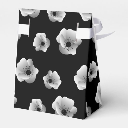 Minimaliserend patroon voor zwarte en witte elegan bedankdoosjes (Achterkant)