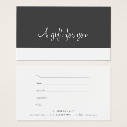 Minimaliserend scriptcertificaat visitekaartje (Voorkant /achterkant)