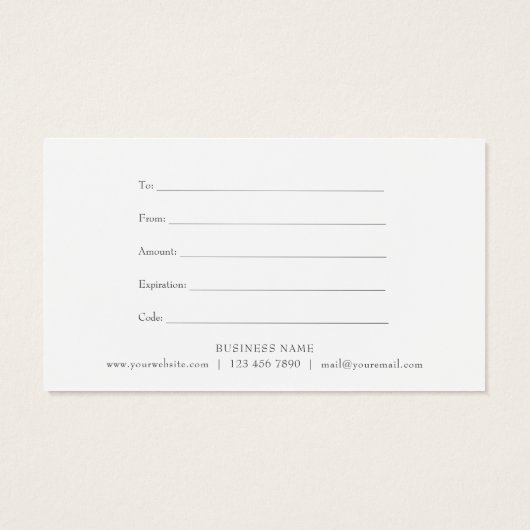 Minimaliserend scriptcertificaat visitekaartje (Achterkant)