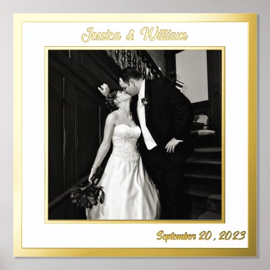 Minimaliserende Aangepaste foto en tekst voor brui Folie Afdrukken (Voorkant)