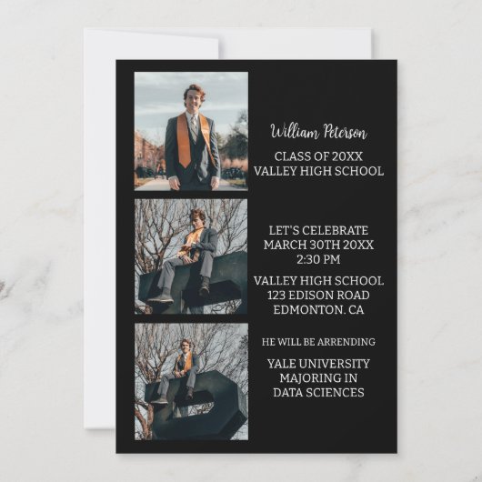 Minimaliserende aankondiging van het Afstuderen va (Achterkant)