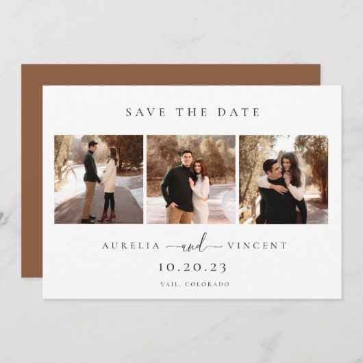 Minimaliserende aarsterweduwfoto sparen de datum save the date (Voorkant / Achterkant)
