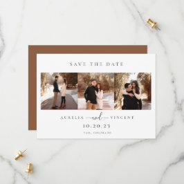 Minimaliserende aarsterweduwfoto sparen de datum save the date