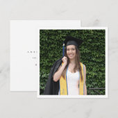 Minimaliserende Afstuderen fotoaankondigingskaart Aankondiging (Voorkant / Achterkant)