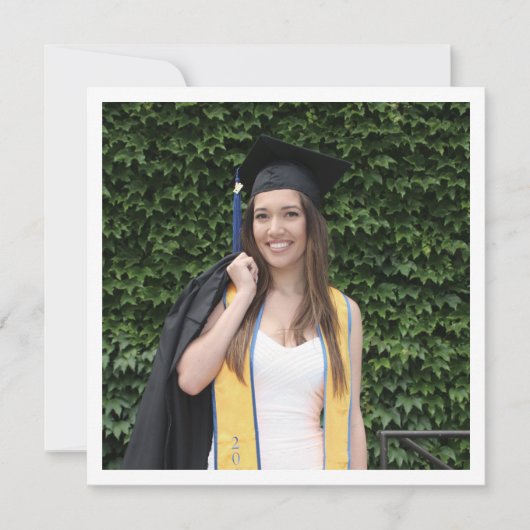 Minimaliserende Afstuderen fotoaankondigingskaart Aankondiging (Voorkant)