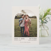 Minimaliserende Arch Photo Wedding Save The Date (Staand voorkant)