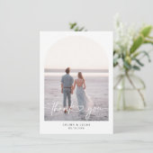 Minimaliserende Arch Weddenschap Foto Hartelijk da Bedankkaart (Staand voorkant)