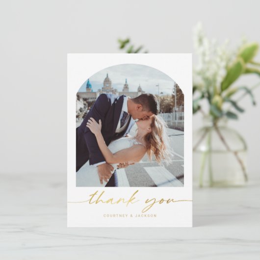 Minimaliserende Arch Weddenschap Foto Hartelijk da Feestdagenkaart (Staand voorkant)