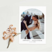 Minimaliserende Arch Weddenschap Foto Hartelijk da Feestdagenkaart