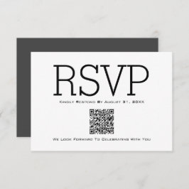 Minimaliserende Basic Essential QR Code RSVP Card Bedankkaart