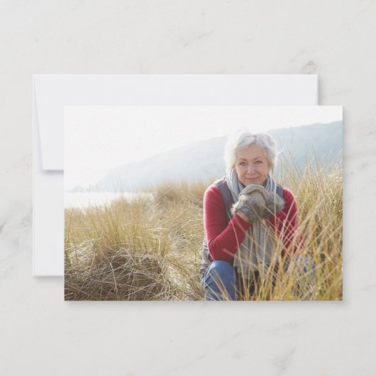 Minimaliserende begrafenisfoto Bereavement Bedankkaart (Achterkant)