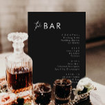 Minimaliserende Black Wedding Drinken Bar-menkkaar Menu<br><div class="desc">Gold Foil Elegant 5x7-inch Wedding Table Menu Cards Minimalist Black Wedding Drink Bar Menu,  Minimalist Modern Wedding Bar Menu Sign,  Drink in Love,  Alcohol Wedding Drink Menu</div>